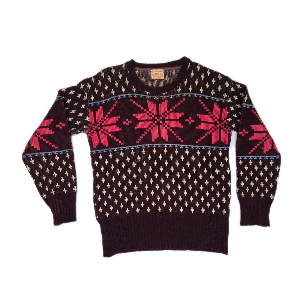 Vintage‎ 1940s Kandahar Bert Charon NY Ski Winter Holiday Sweater 100% Wool